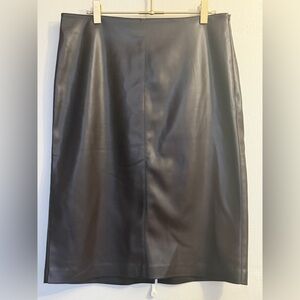Mango Brown faux Leather Pencil Skirt